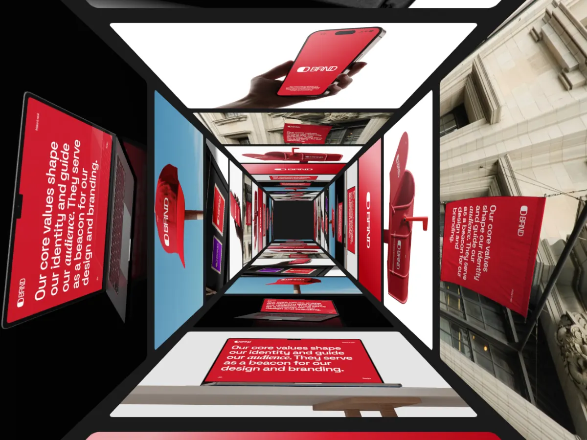 Card Tunnel template: fly through a tunnel lined with your work