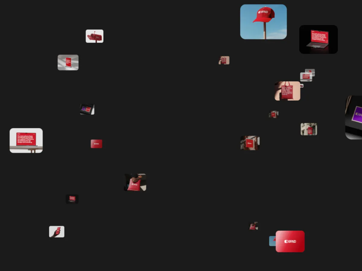 Depth Scroll template: cards flying toward the camera like a starfield