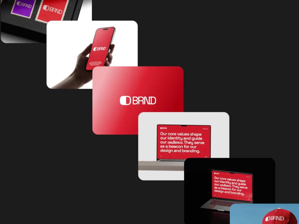 Diagonal Carousel template: an overlapping chain of cards sliding diagonally