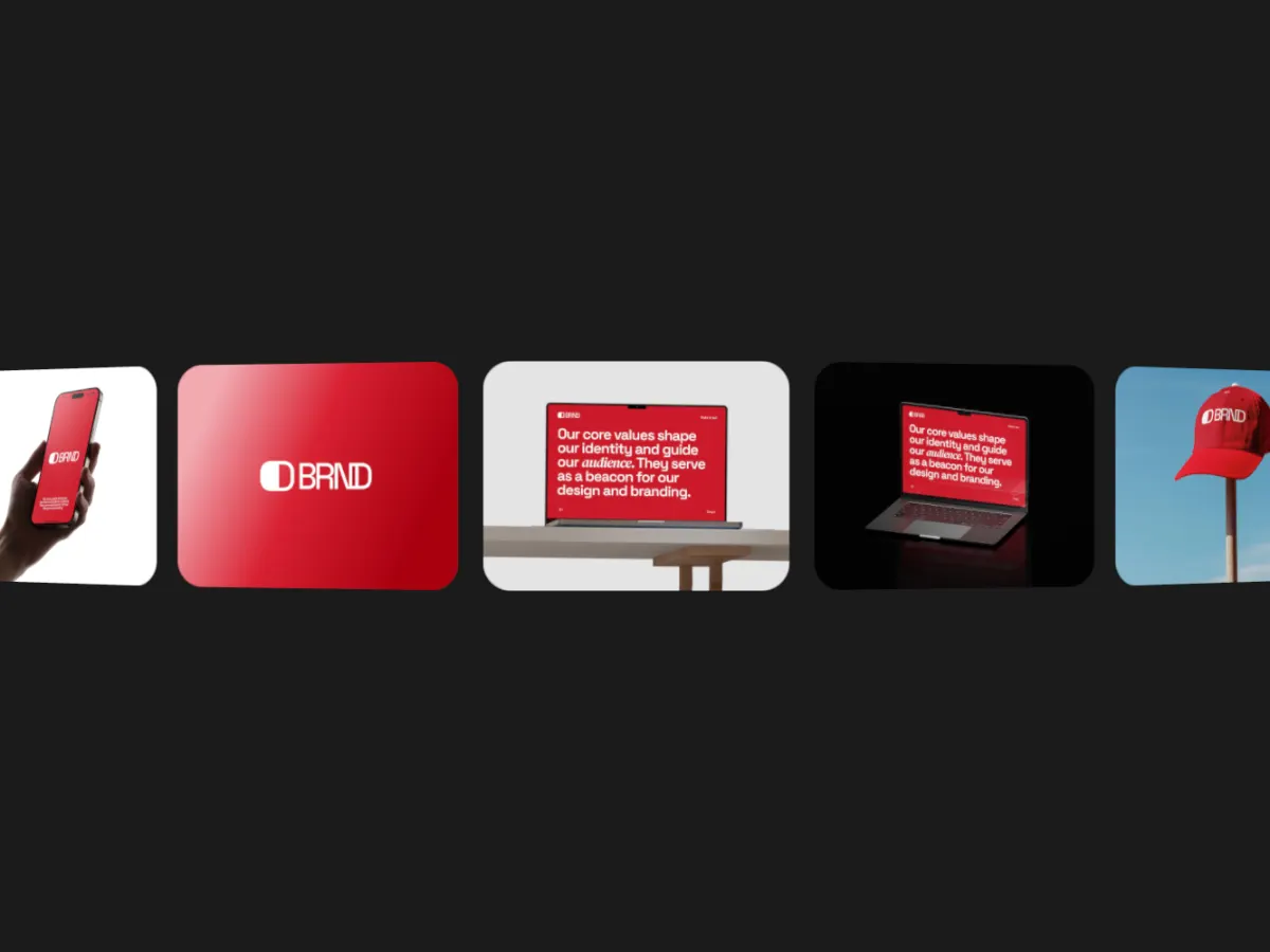 Film Strip template: a horizontal strip of cards on a curved drum