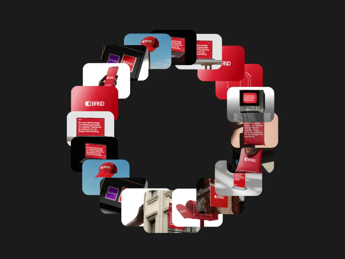 Focus Orbit template: a spinning ring that zooms in card by card