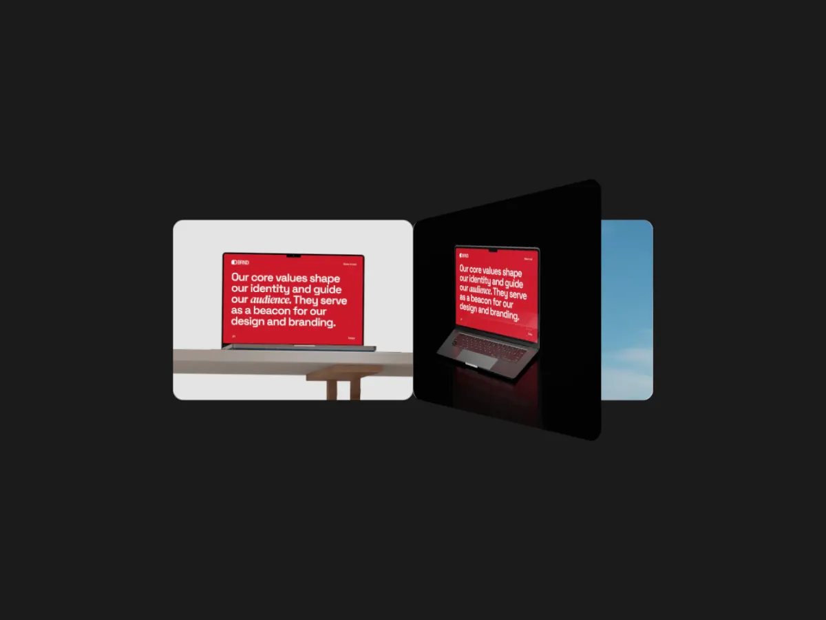 Page Flip template: an open book of your work, page by page