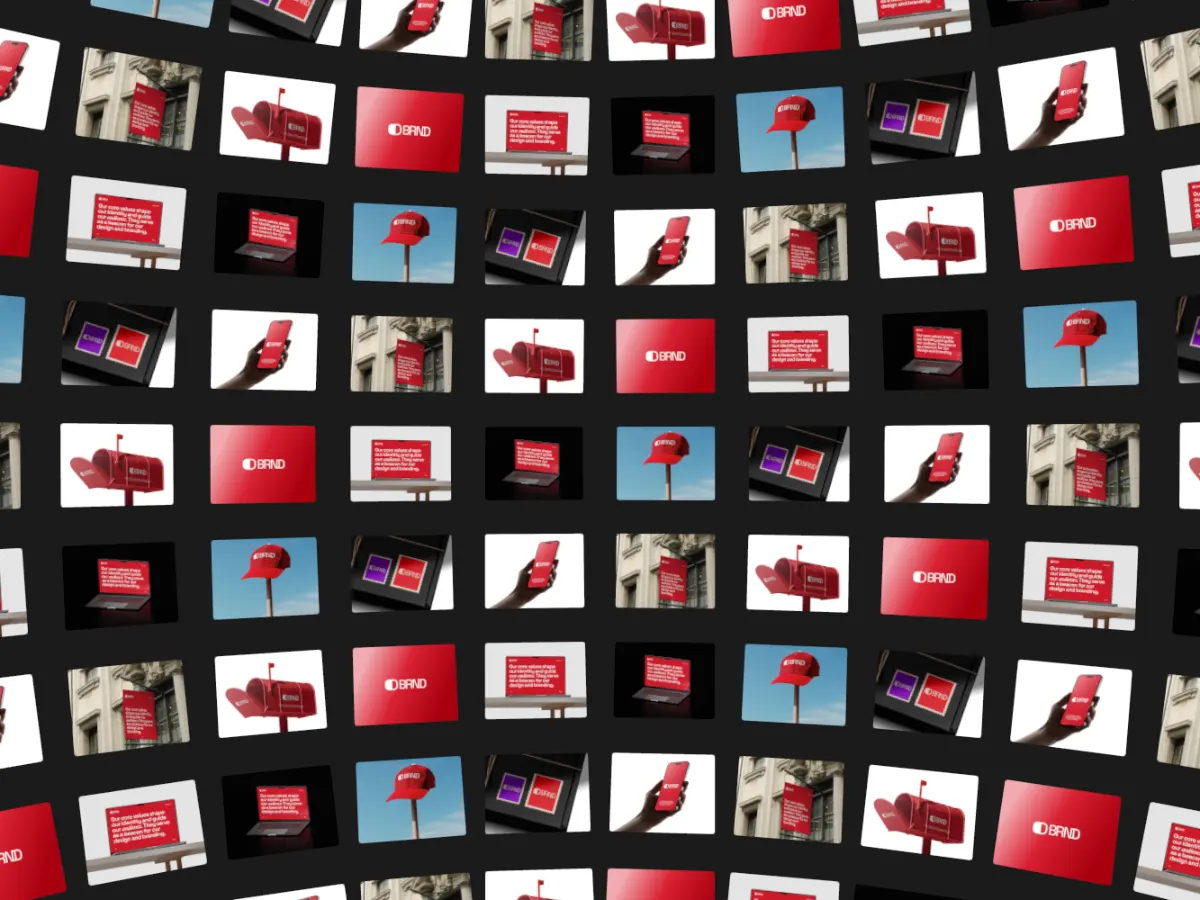 Sphere Cascade template: a curved wall of images scrolling vertically