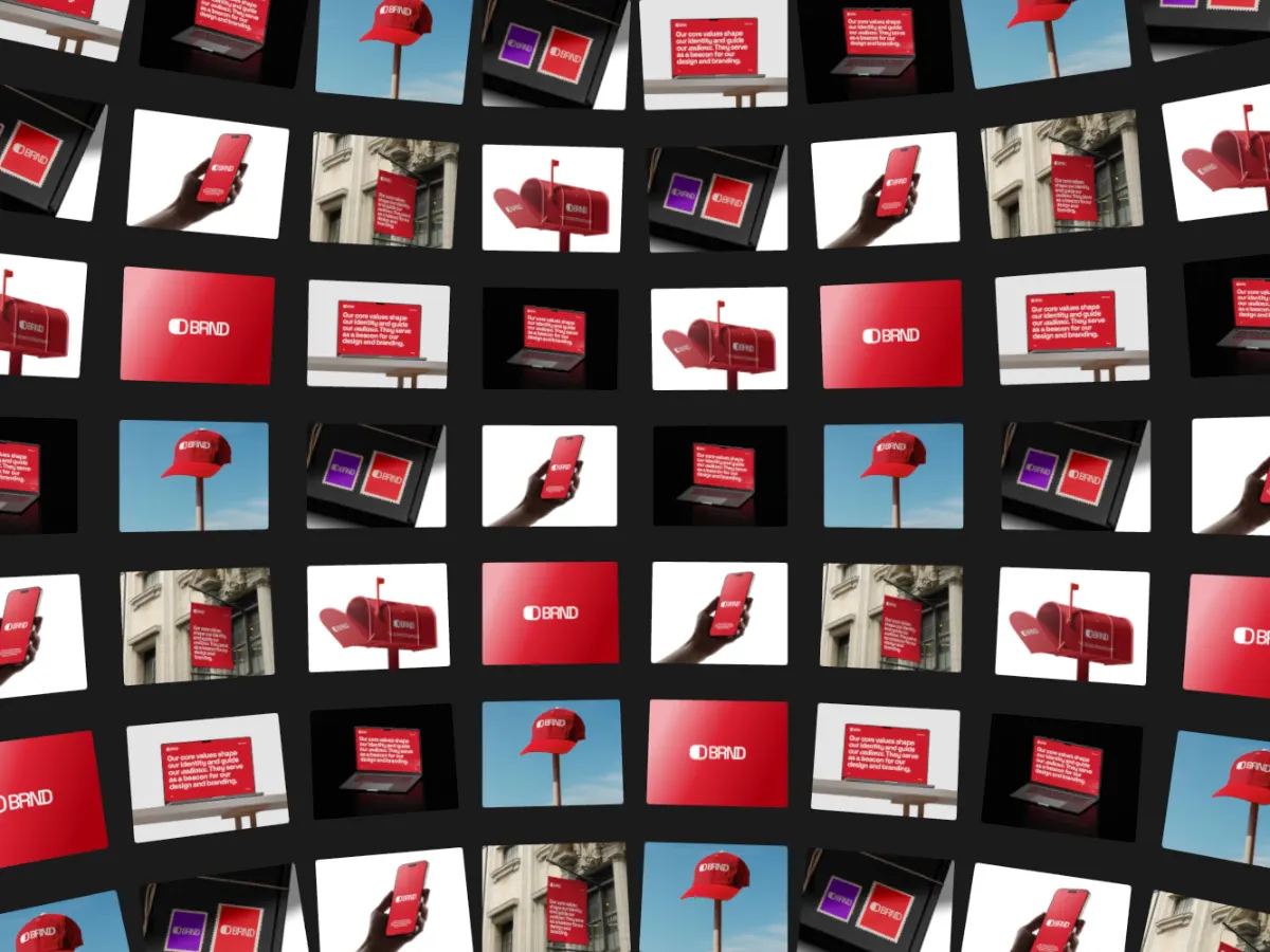 Sphere Wall template: a curved wall of screenshots sliding sideways
