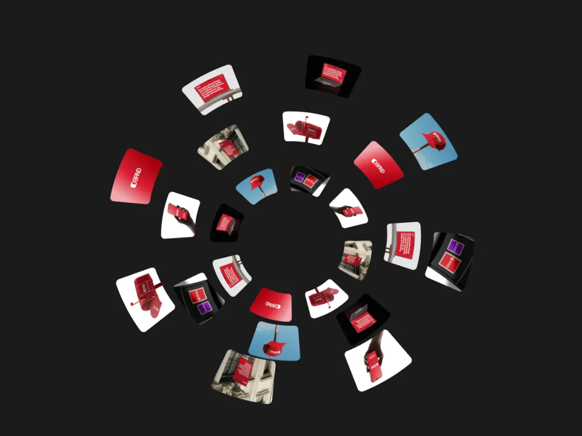 Vortex Spin template: rings of cards spinning into a funnel